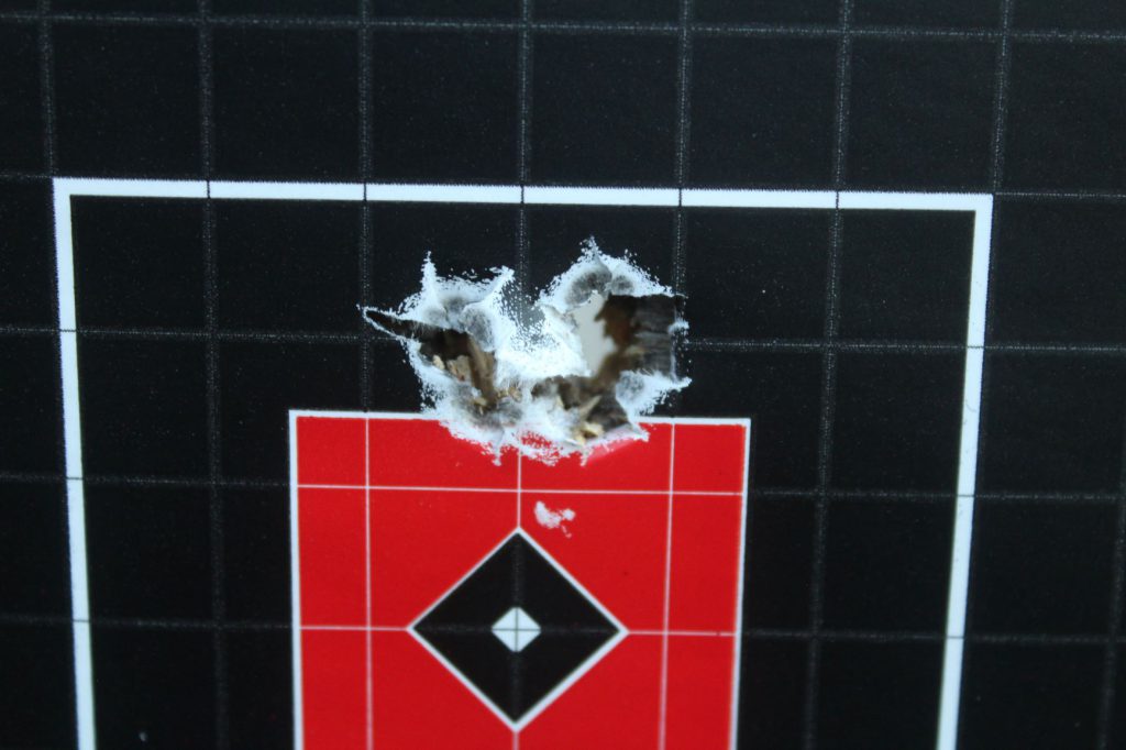 So far this is the best five-shot group I’ve gotten from the M700 X Custom, about four-tenths of an inch with Hornady’s 162-grain ELD-X Precision Hunter load.