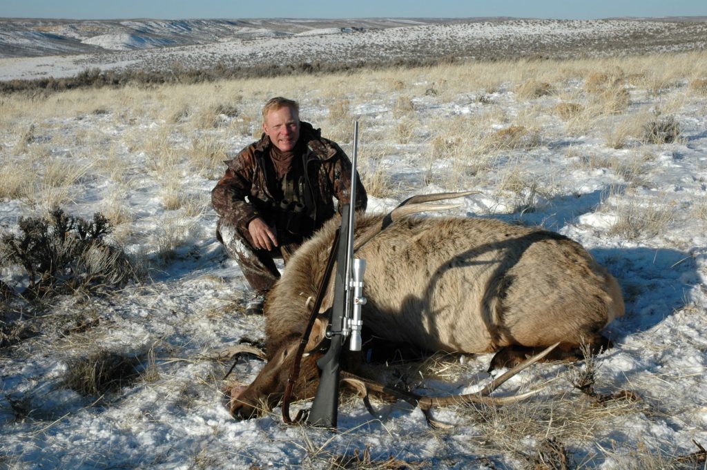 This elk was dropped in its tracks with a single 180-grain Barnes X with a shoulder shot from a Savage 110. The deep-penetrating homogenous alloy bullets are excellent for larger game such as elk…especially if you’re of the school that likes exit wounds.