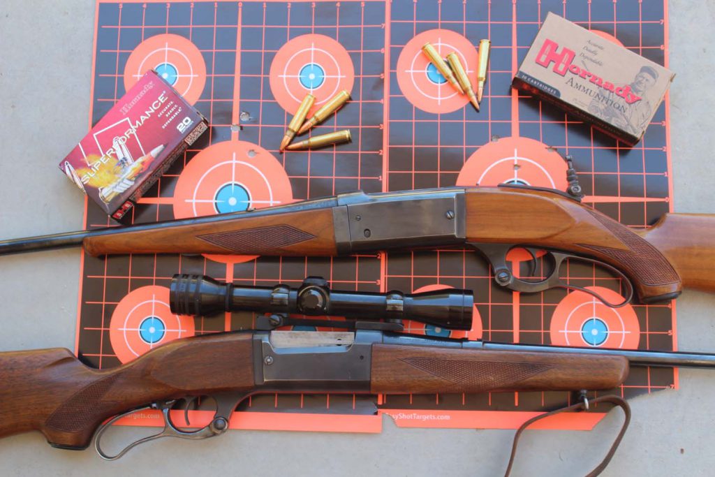 There are Savage collectors, of course, but the Savage 99, with nearly a million made, hasn’t seen great inflation on the market, yet it’s one of the best of all lever-actions. Top is an 1899 .250 Savage; bottom, a common Savage 99 in .300 Savage with vintage Redfield. Neither were expensive, and both are perfectly viable hunting rifles.