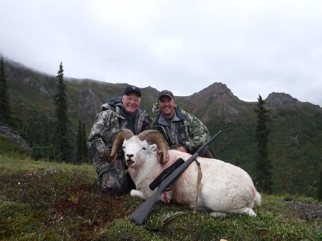 Boddington used his Jarrett .300 Winchester Magnum to take this Brooks Range ram. After much range work, he was ready for a long shot if required, but the ram was taken at 120 yards. Despite the legend, closer shots aren’t uncommon in mountain hunting.