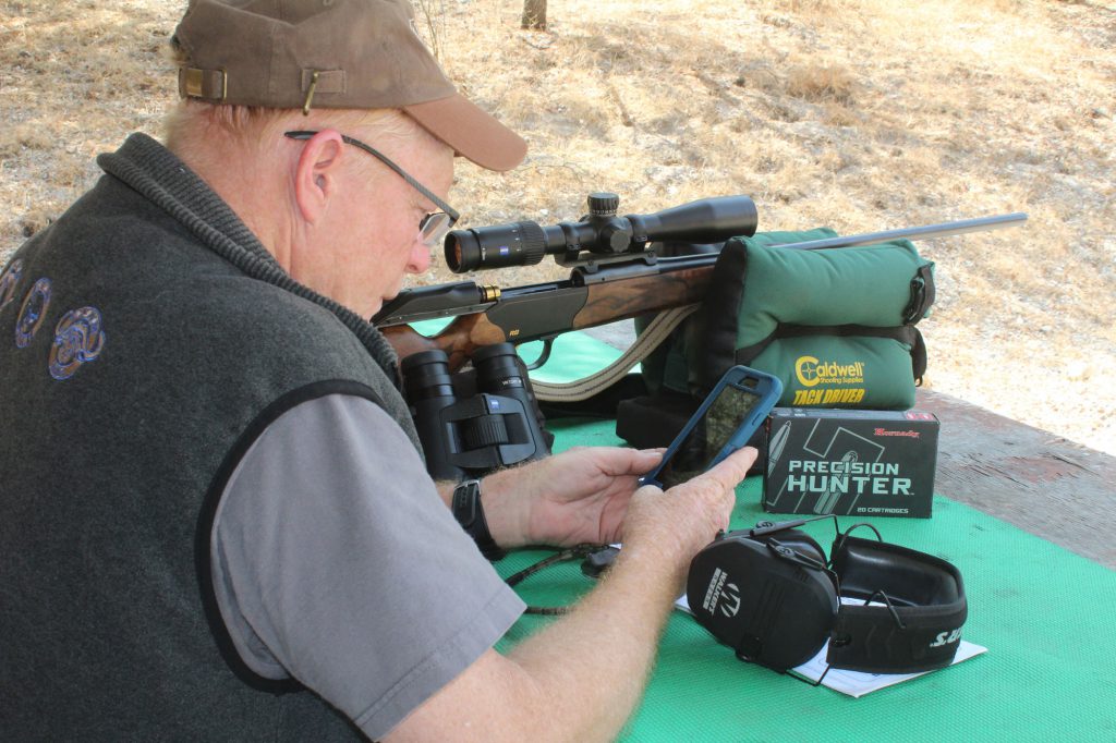 No matter how much capability you have, it takes serious range work to gain proficiency. In preparation for an Asian mountain hunting, Boddington is working with the Zeiss Hunting App on his I-Phone with his Blaser R8 and .300 Weatherby Magnum barrel.