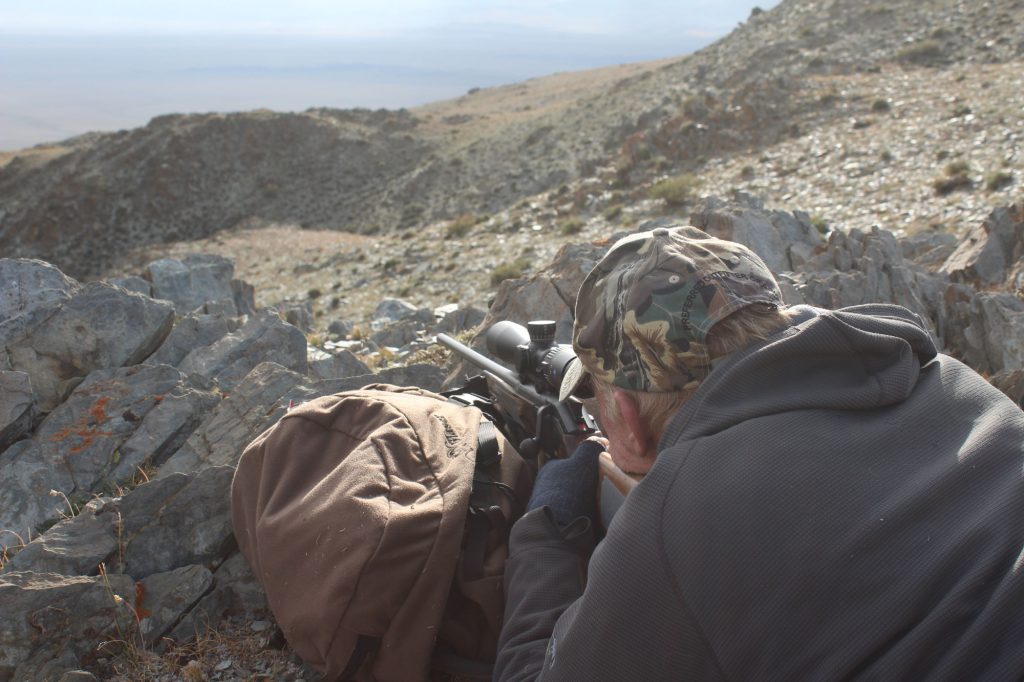 Few mountain hunts come down to extreme-range shots, but it makes sense to prepare for the worst. With an accurate rifle, good load, and dialed in scope, Boddington is ready for any sensible shot. He’s just about to drop the hammer on a big ram at 200 yards.