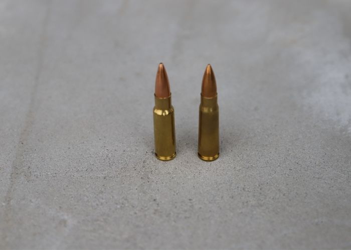 The .308 Arrow, left, shown with its parent cartridge, the 7.62x39mm Russian.