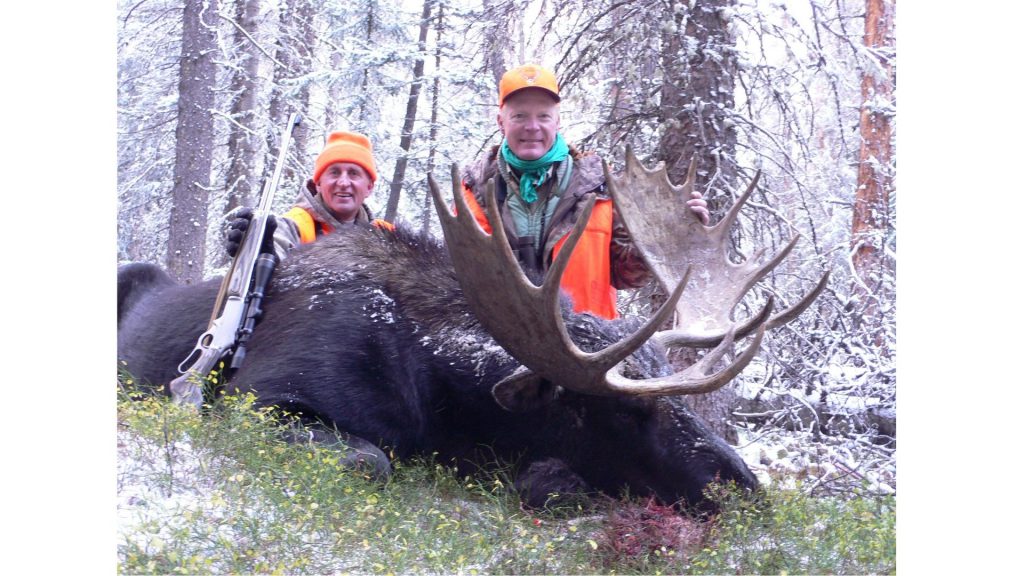 Boddington and George Taulman with a fine Colorado Shiras moose