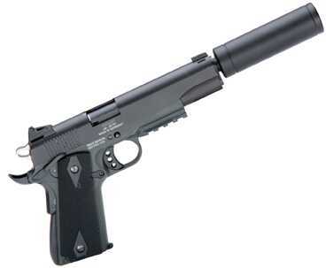 American Tactical Imports GSG 22 Long Rifle 1911 AD-OPS 5" Threaded Barrel 10 Round Faux Suppressor Blued Semi Automatic Pistol GERG1911ADOP