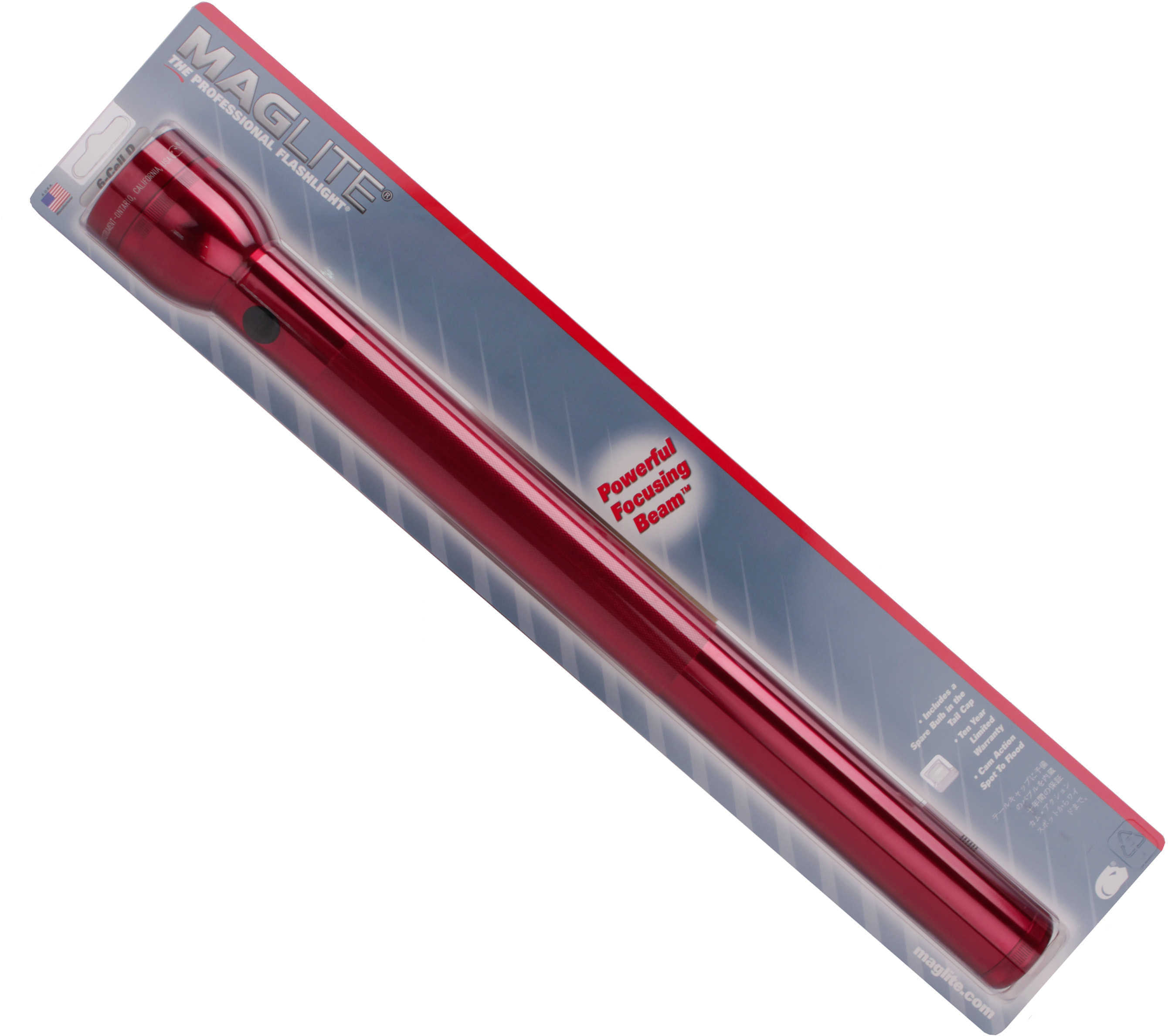 Maglite 6 Cell D Flashlight (Red) S6D036