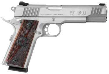 Taurus PT1911 45 ACP 5" Barrel Stainless Steel 8 Round Bull's Head Walnut Grip Semi Automatic Pistol 1191109BHW