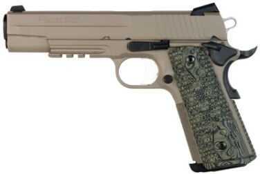 Sig Sauer 1911 45 ACP Scorpion Flat Dark Earth Hogue G10 Grip Semi Automatic Pistol 1911R45SCPN