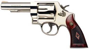 Smith & Wesson 58 41 Mag 4" Barrel Nickel 6 Round Wood Grip Revolver 150501