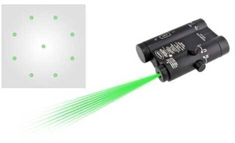 Laserlyte Center Mass Kryptonyte Picatinny Black System displaying a Ring Of Green dots Surrounding Th
