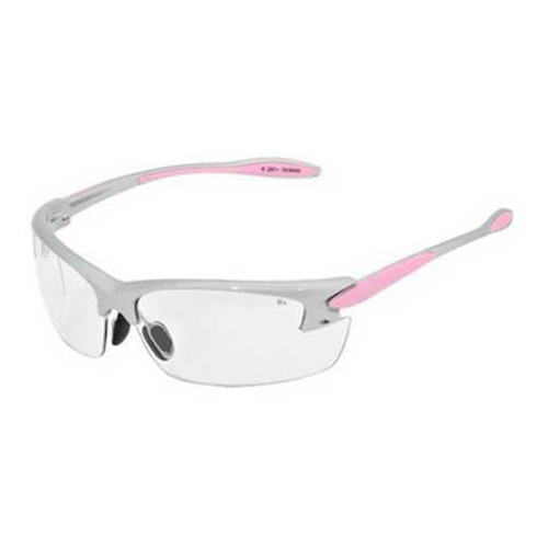 Radians Women's Shting Glasses Clear Lens, Silver &<span style="font-weight:bolder; ">Pink</span> Frame PG0810CS