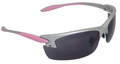 Radians Women's Shooting Glasses Smoke Lens, Silver & Pink Frame Md: PG0820CS