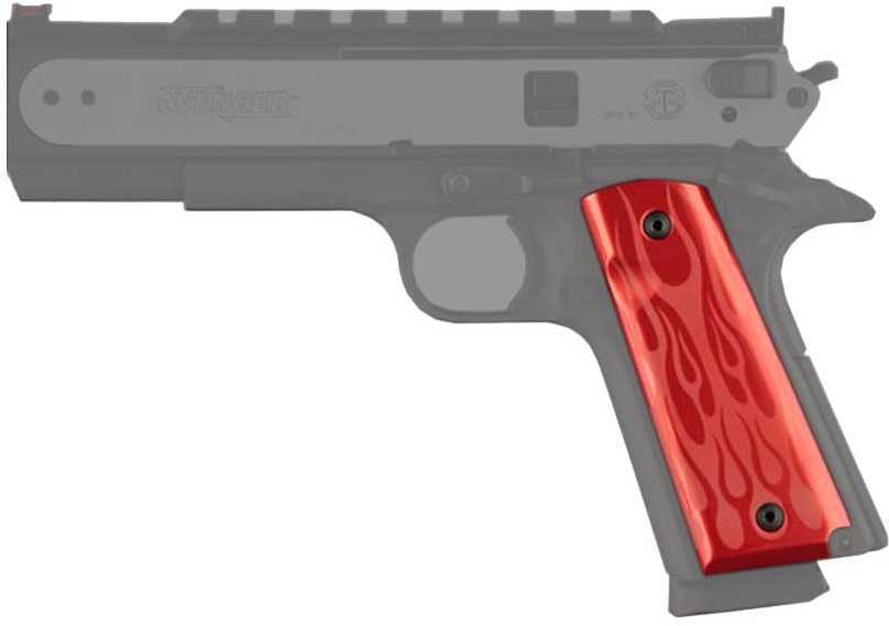 Hogue Extreme Series Grips Flames Aluminum, Red Anodized, Government 45132