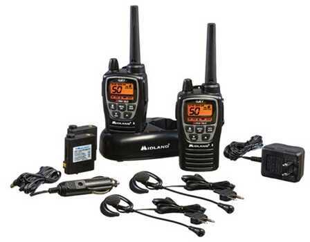 Midland Radios FRS/GMRS 2-Way 42 Channel/36 Mile/5W Ear/Mic Lithium Battery Black GXT2000VP4