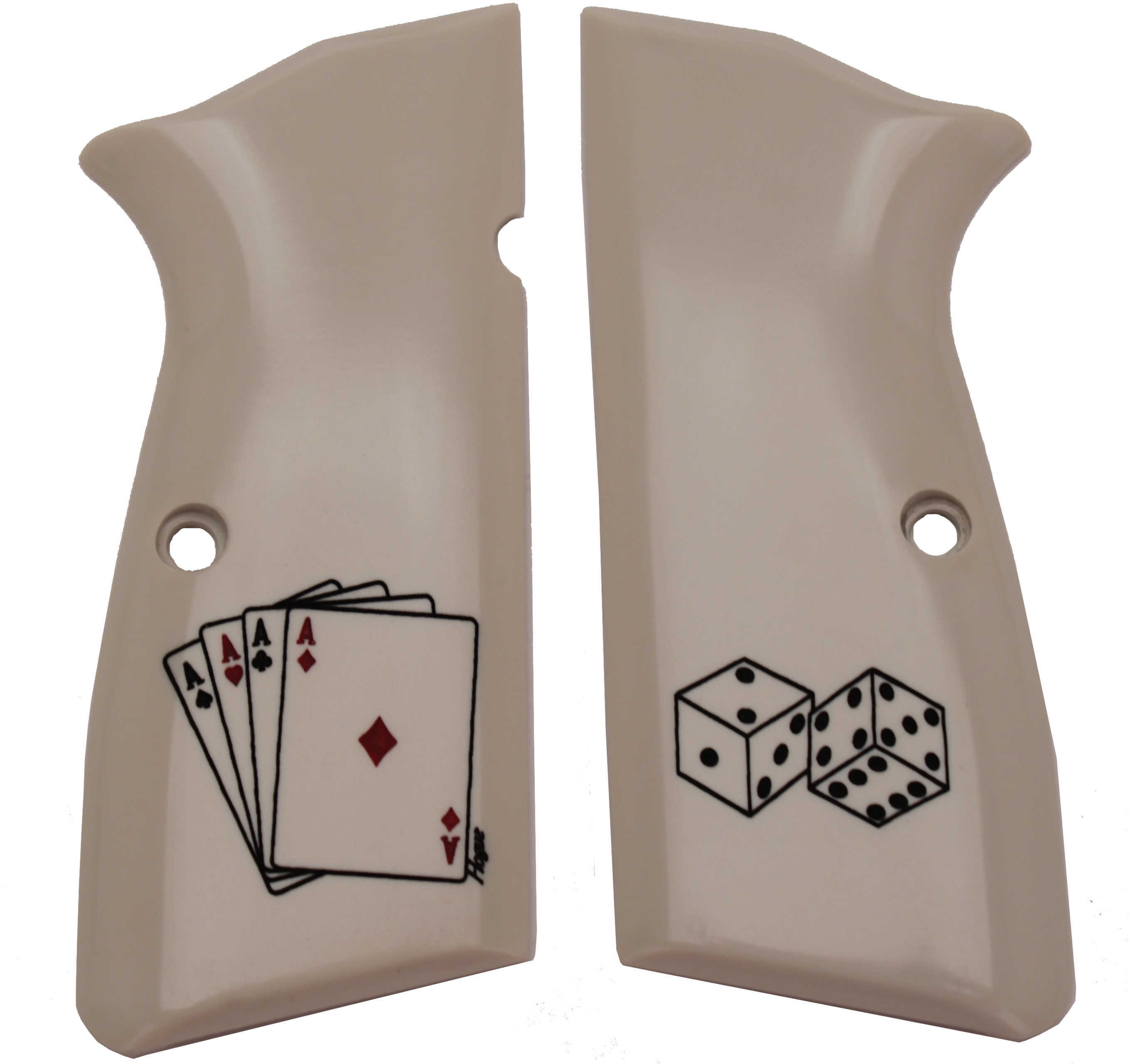 Hogue Browning Hi-Power Scrimshaw Ivory Polymer Grip Panels Aces 09021