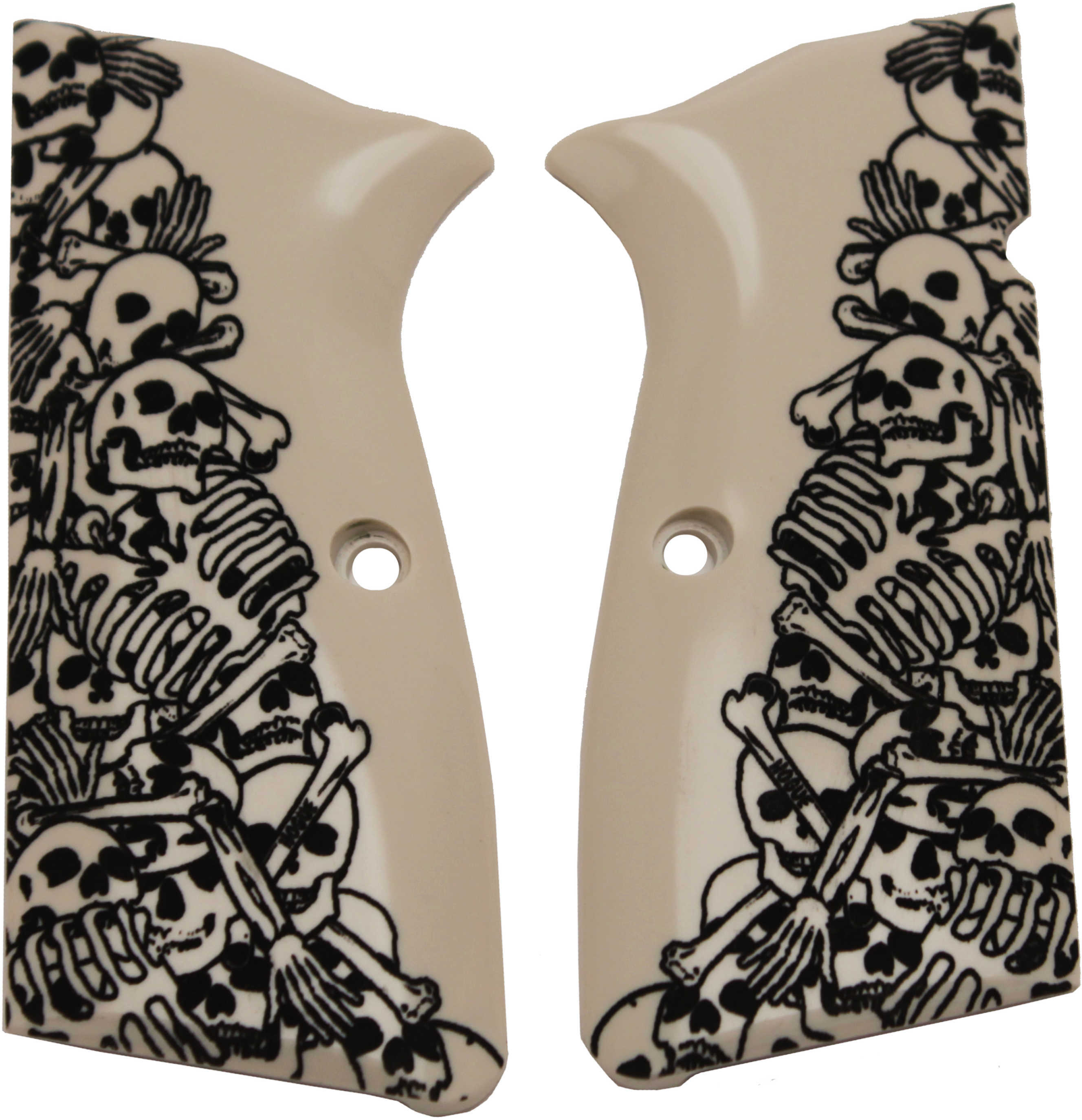 Hogue Browning Hi-Power Scrimshaw Ivory Polymer Grip Panels Boneyard 09032
