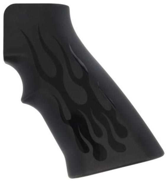 Hogue AR15 Aluminum Grips Black Anodized, Flames 15130