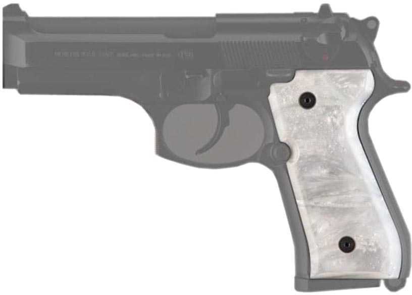 Hogue Beretta 92 Polymer Grip Panels White Pearl 92318