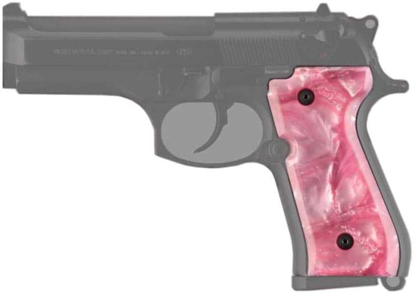 Hogue Beretta 92 Polymer Grip Panels Pink Pearl 92518