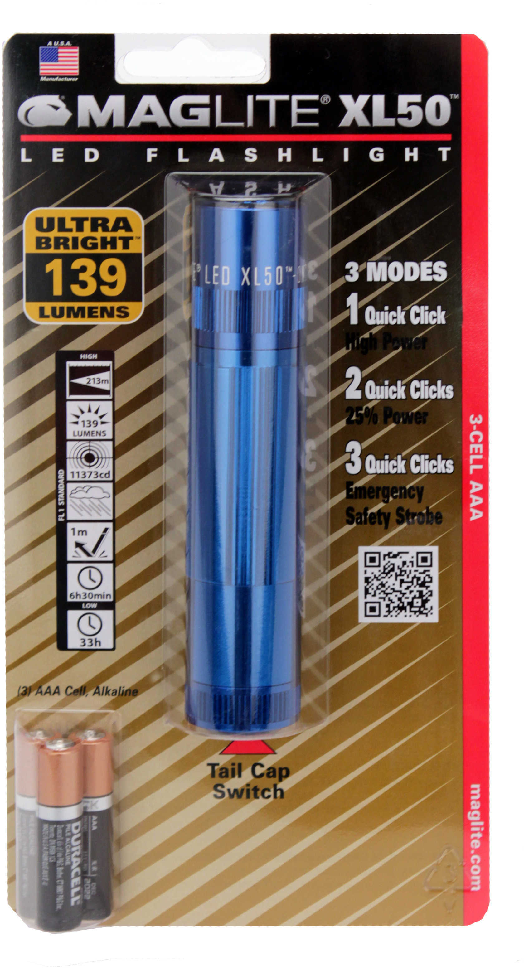 Maglite XL50 LED Light Blister Pack, Blue XL50-S3116