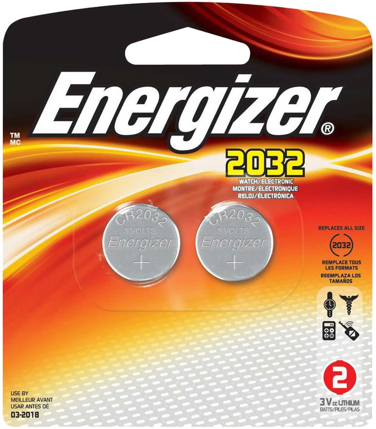 Energizer Lithium Coin #2032 3Volt (2-pack) 2032BP-2