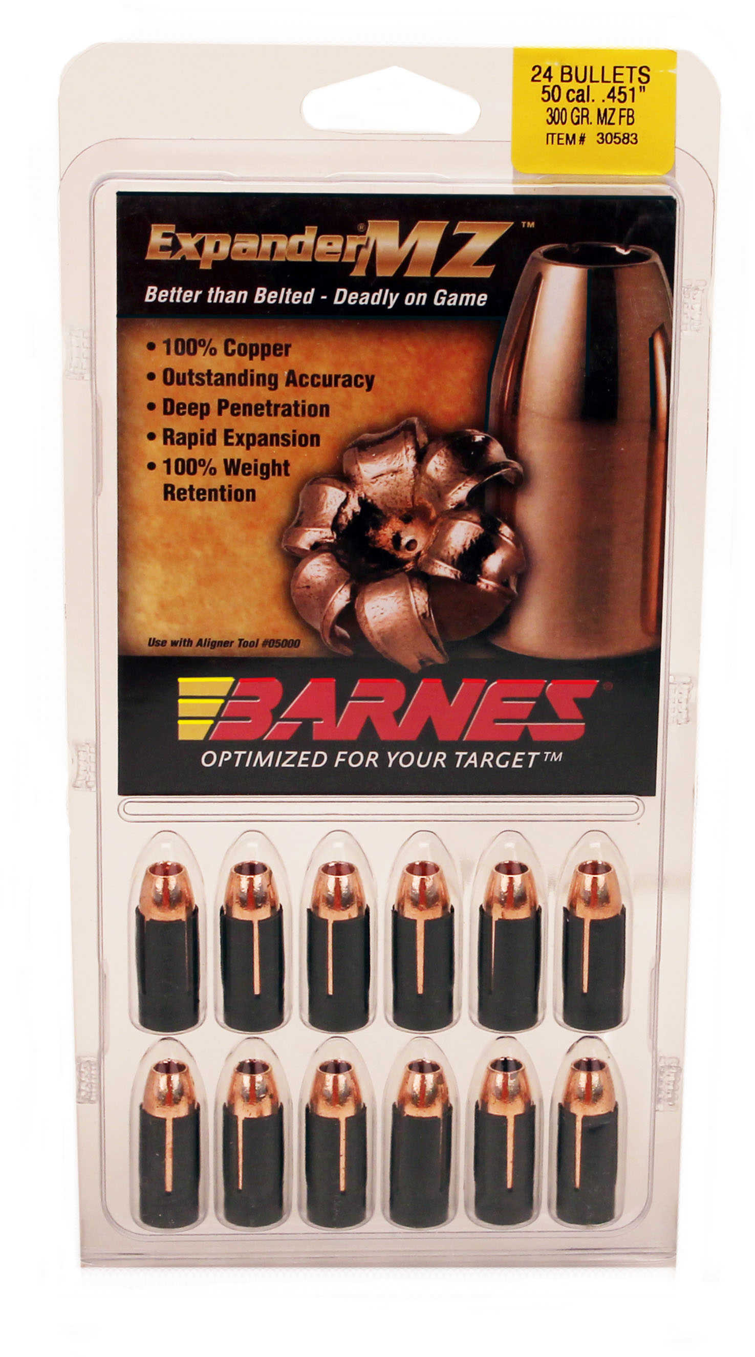 Barnes Bullets 50 Caliber 300 Grain Expander Muzzleloader (Per 24) 45162