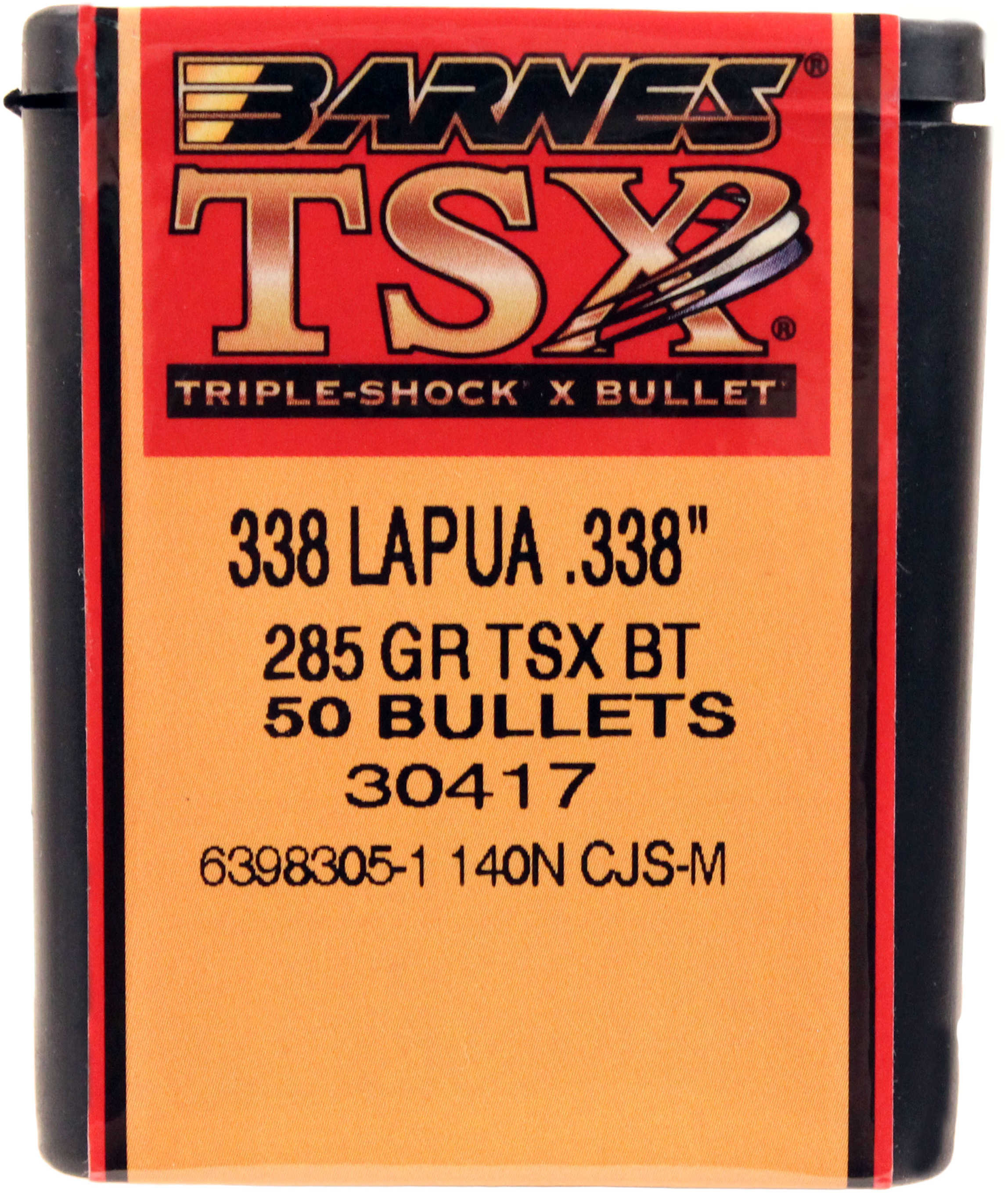 Barnes Bullets 338 Lapua .338" 285 Grains TSX Boat Tail (Per 50) 33850