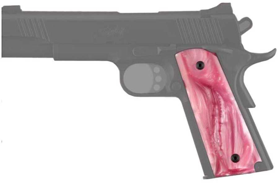 Hogue Colt Government Ambidextrous Safety Cut, Polymer Grip Panels Pink Pearl 45518