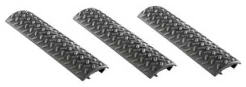 Ergo Diamond Plate Full, Long Rail Covers, 3-Pack Black 4365-3PK-BK
