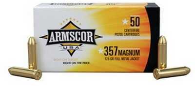 Armscor Precision Inc 357 Magnum Ammunition 125 Grains FMJ (Per 50) 50079