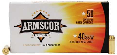 40 S&W 50 Rounds Ammunition Armscor Precision Inc 180 Grain Full Metal Jacket