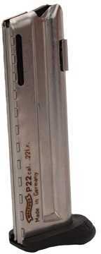 Walther Magazine 22LR 10 Rounds Fits P22 Nickel Q Style Frame 512604