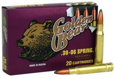 30-06 Springfield 20 Rounds Ammunition Bear 168 Grain Soft Point