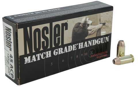 45 ACP 50 Rounds Ammunition <span style="font-weight:bolder; ">Nosler</span> 185 Grain Hollow Point