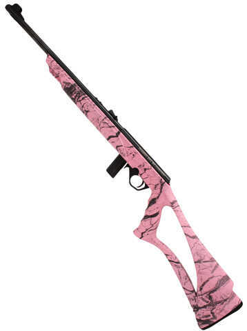 Mossberg Rifle 802 Plinkster 22 Long 18" Sport Grip Pink Marble Synthetic Blued Stock 11 Round Bolt Action 38220