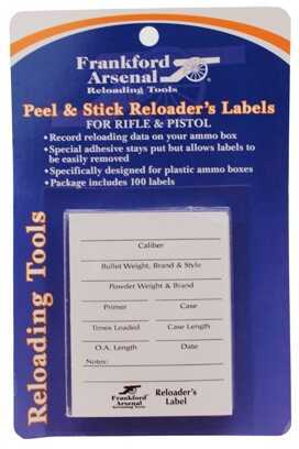 Frankford Arsenal Pistol and Rifle Reloader's Labels 100 Pack 202364
