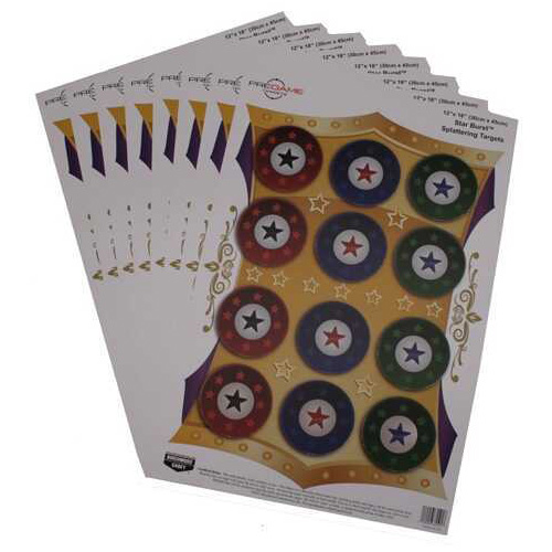 Birchwood Casey Pregame Targets Star Burst 12" × 18" Target-8 Pack 35572