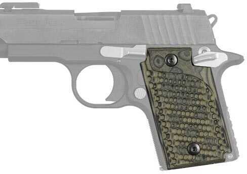 Hogue Sig P938 Ambidextrous Extreme Series Grip Ambidextrous, Pirahna G10 G-Mascus Green 98128