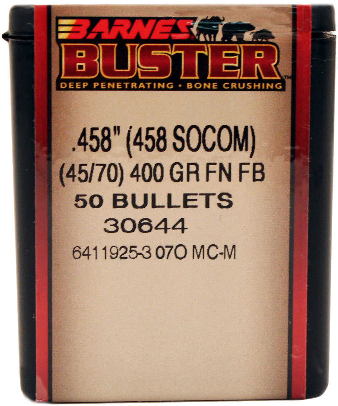 Barnes Bullets Buster Flat Nose Base 45-70 Government .458" 400 Grains (Per 50) 45884