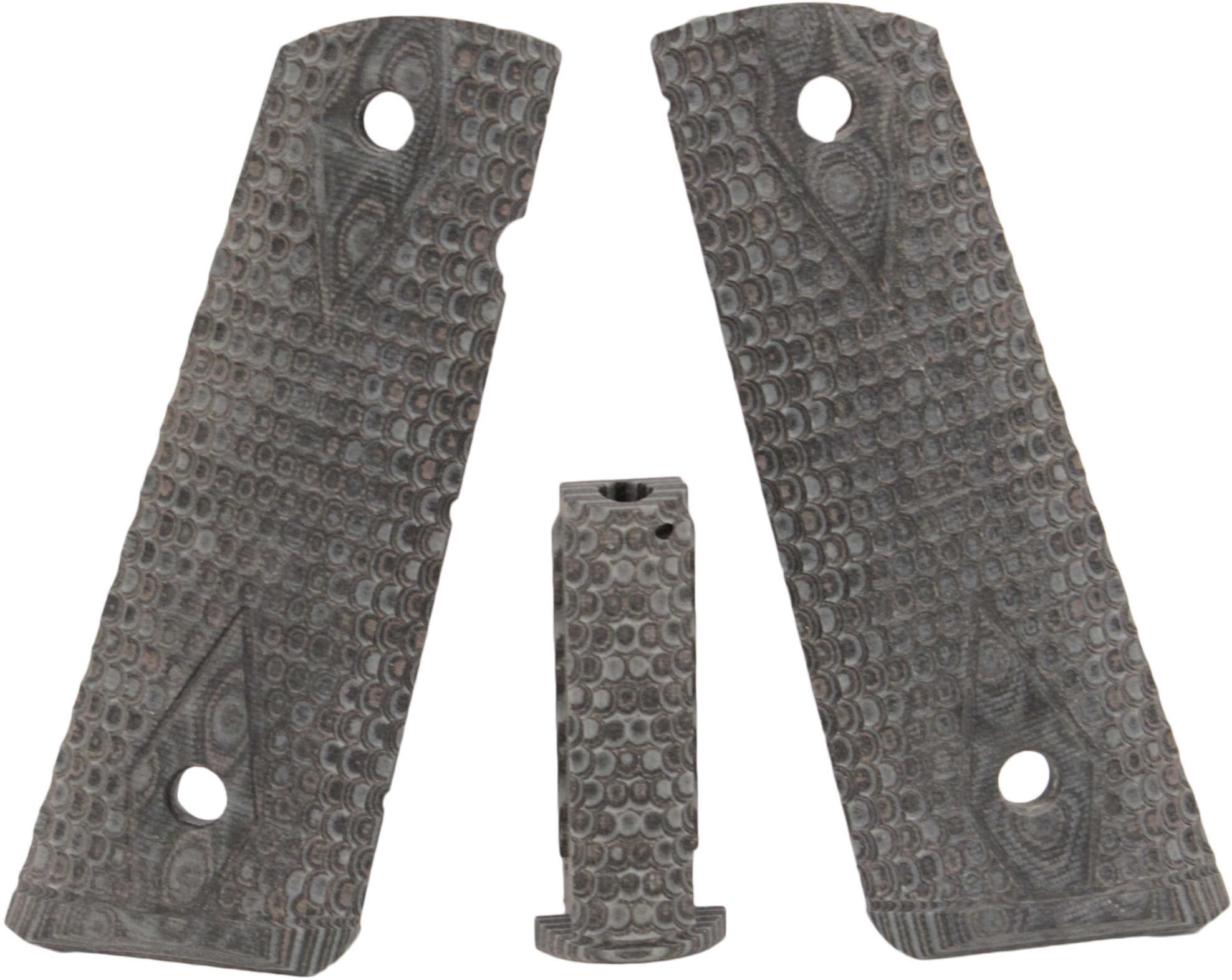 Hogue Colt, 1911 Government Magrip Kit G-10 Piranha Flat Mainspring, G-Mascus Black/Grey 01227-BLKGRY
