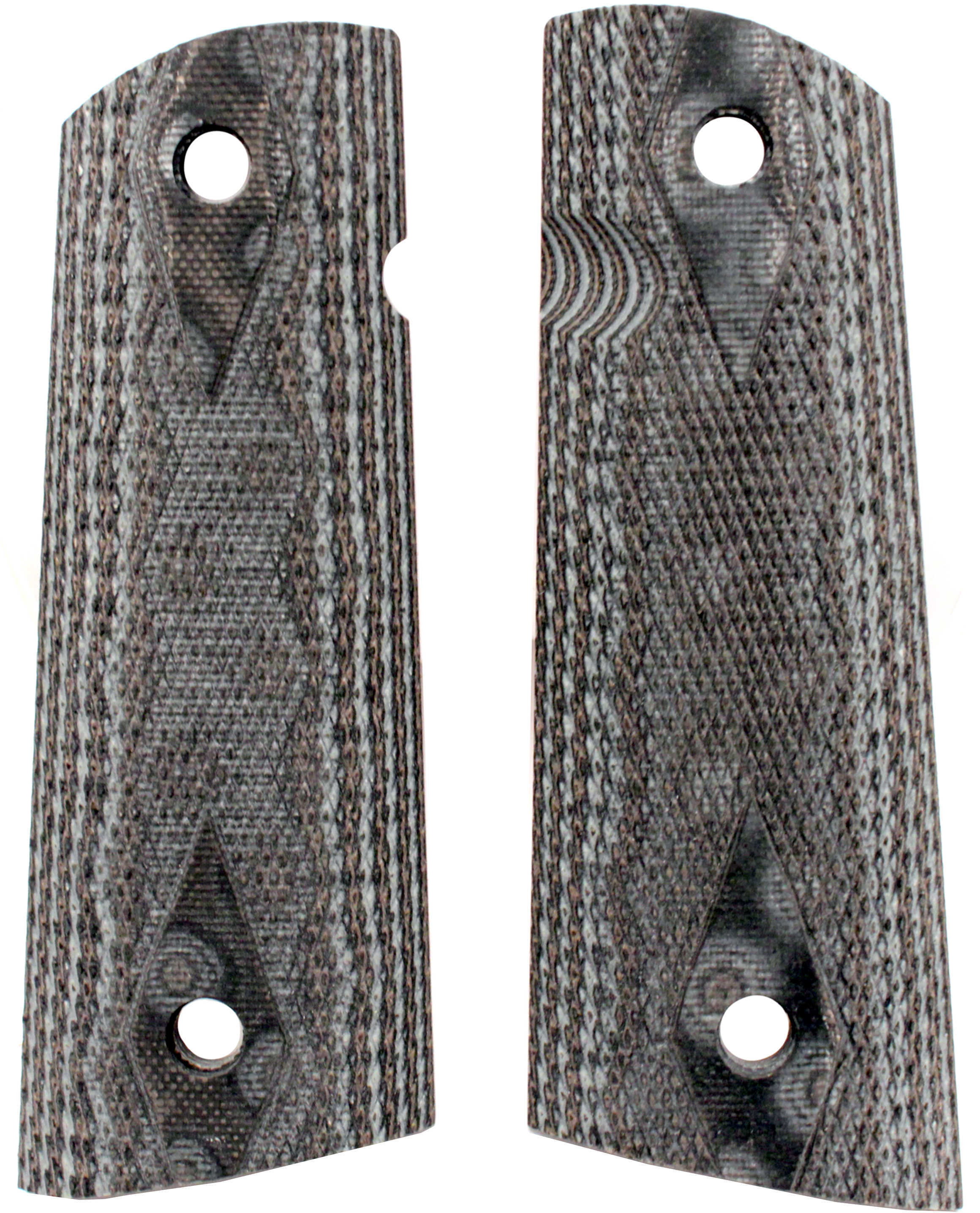 Hogue Colt & 1911 Government S&A Mag Well Grips Checkered G-10 G-Mascus Black/Grey 45157-BLKGRY