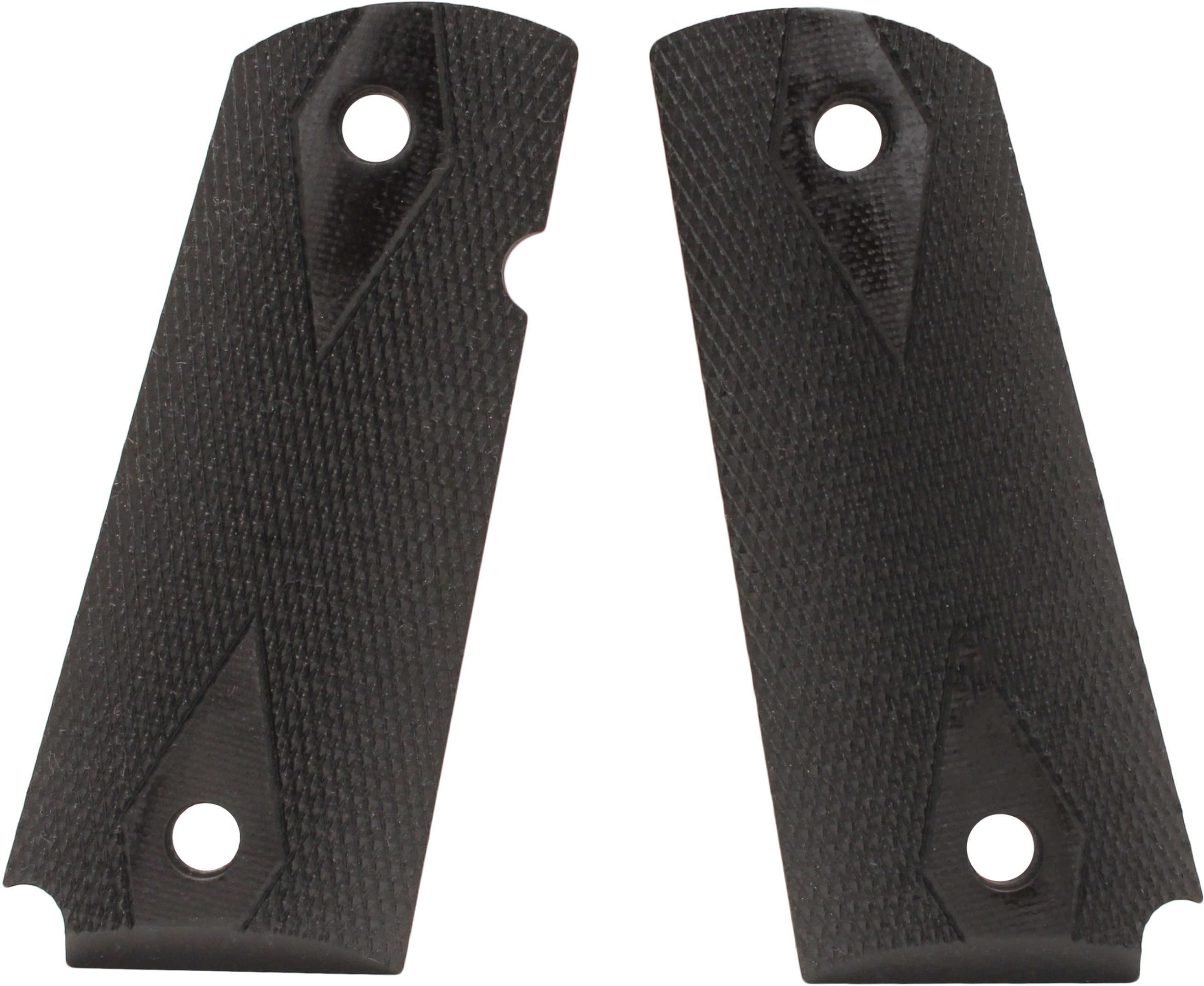 Hogue Colt & 1911 Officer's Grips Checkered G-10 Solid Black 43179