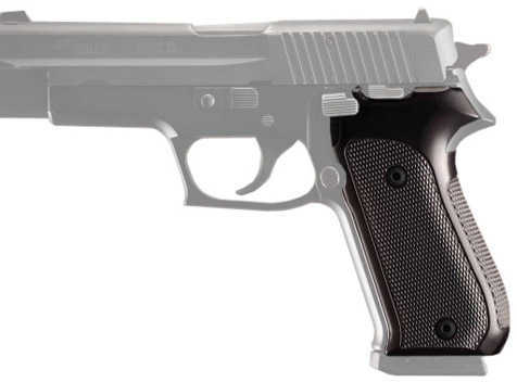 Hogue Sig P220 American Grips Checkered Aluminum Brushed Gloss Black Anodized 20176