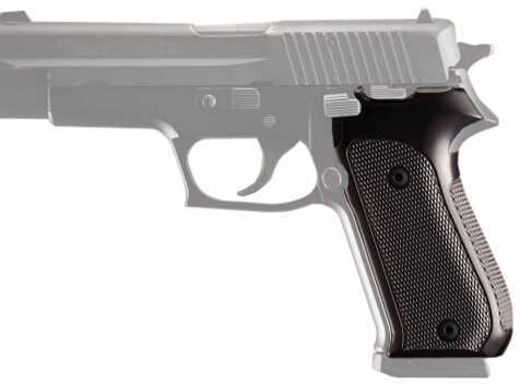 Hogue Sig P220 American Grips Checkered Aluminum Brushed Gloss Black Anodized 20176