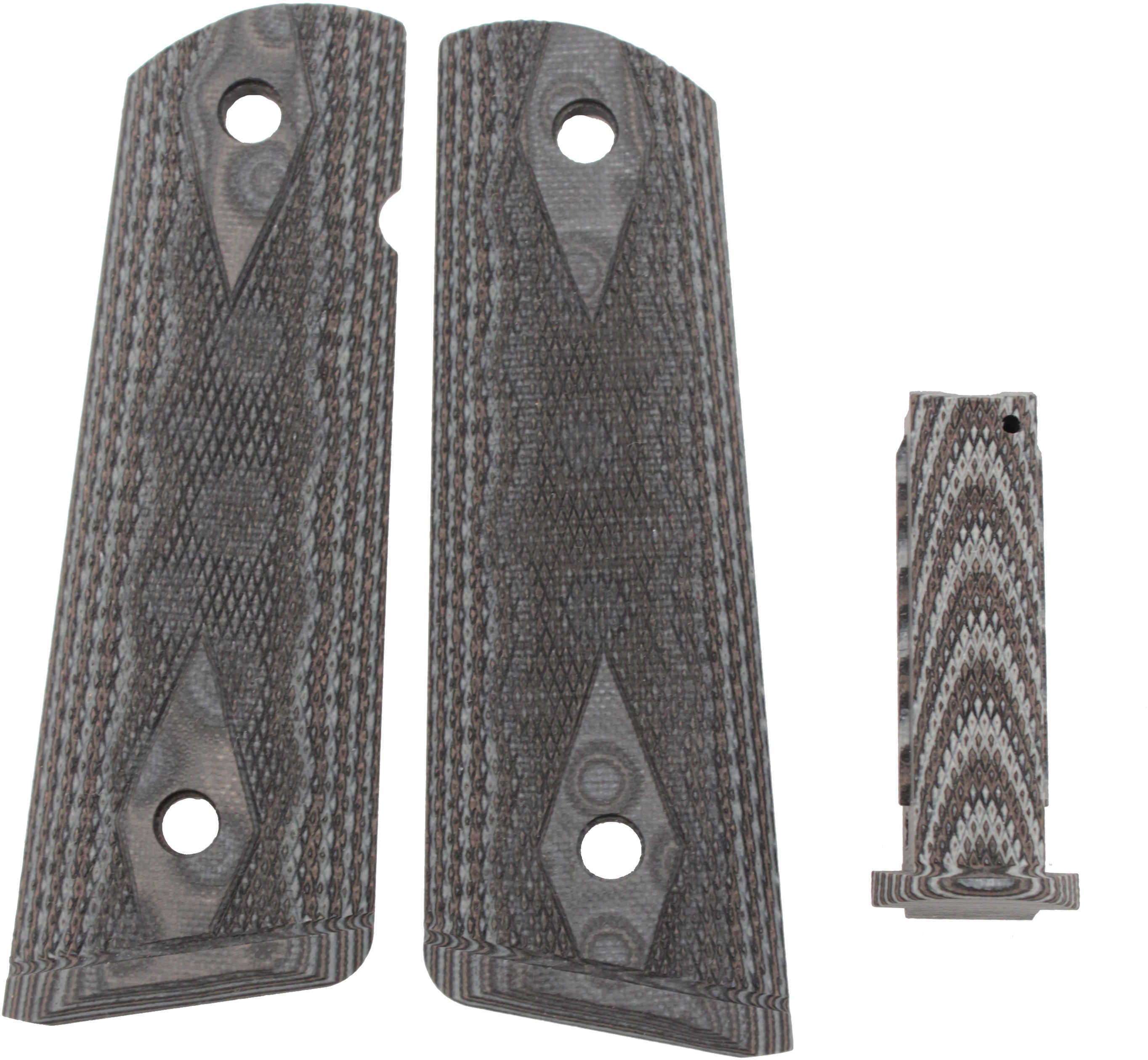 Hogue Colt, 1911 Government Magrip Kit G-10 Checkered Flat Mainspring G-Mascus Black/Grey 01257-BLKGRY
