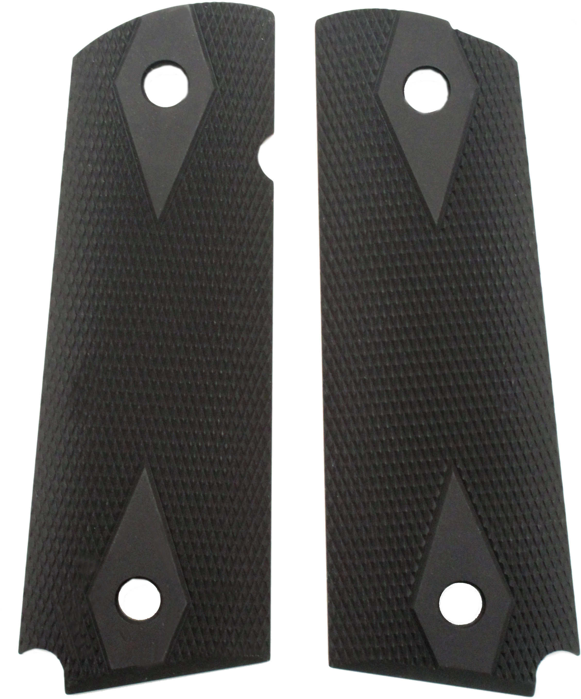 Hogue 1911 Government/Commander 3/16" Thin Grips Aluminum Checkered Matte Black Anodized 01470