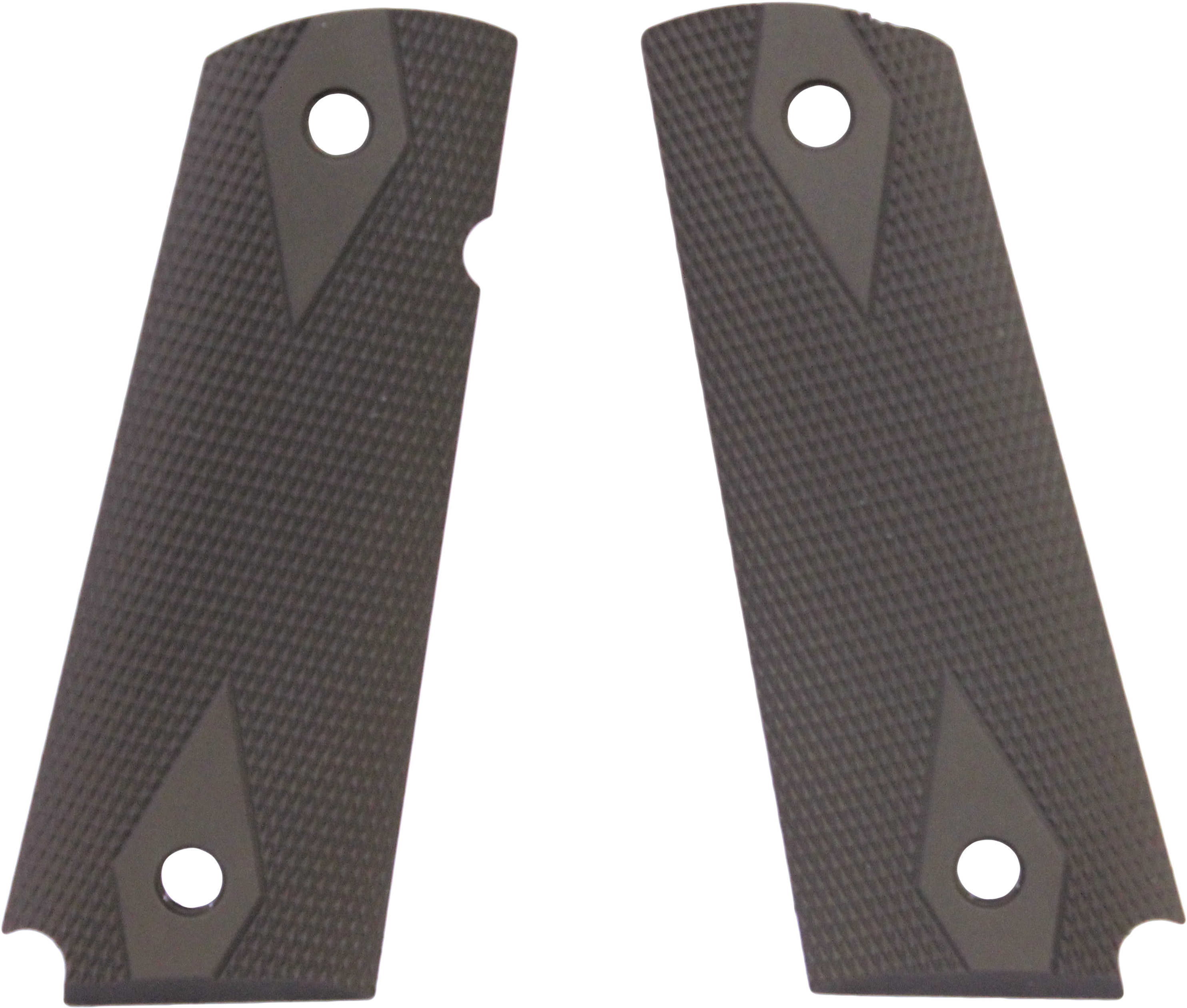 Hogue 1911 Government/Commander 3/16" Thin Grips Aluminum Checkered Matte Green Anodized 01471