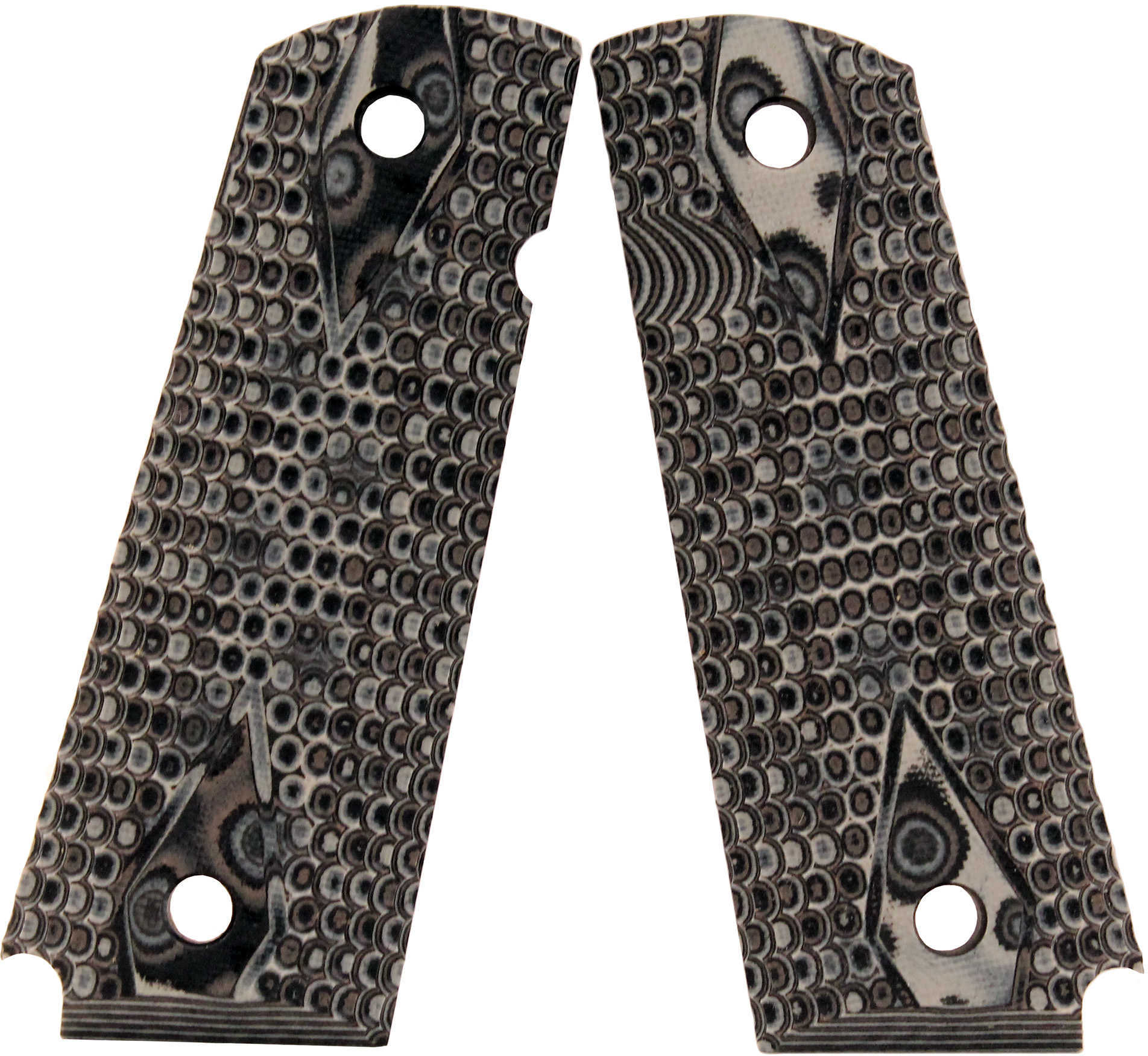 Hogue Colt & 1911 Government Grips Piranha G-10 G-Mascus Black/Grey 45137-BLKGRY