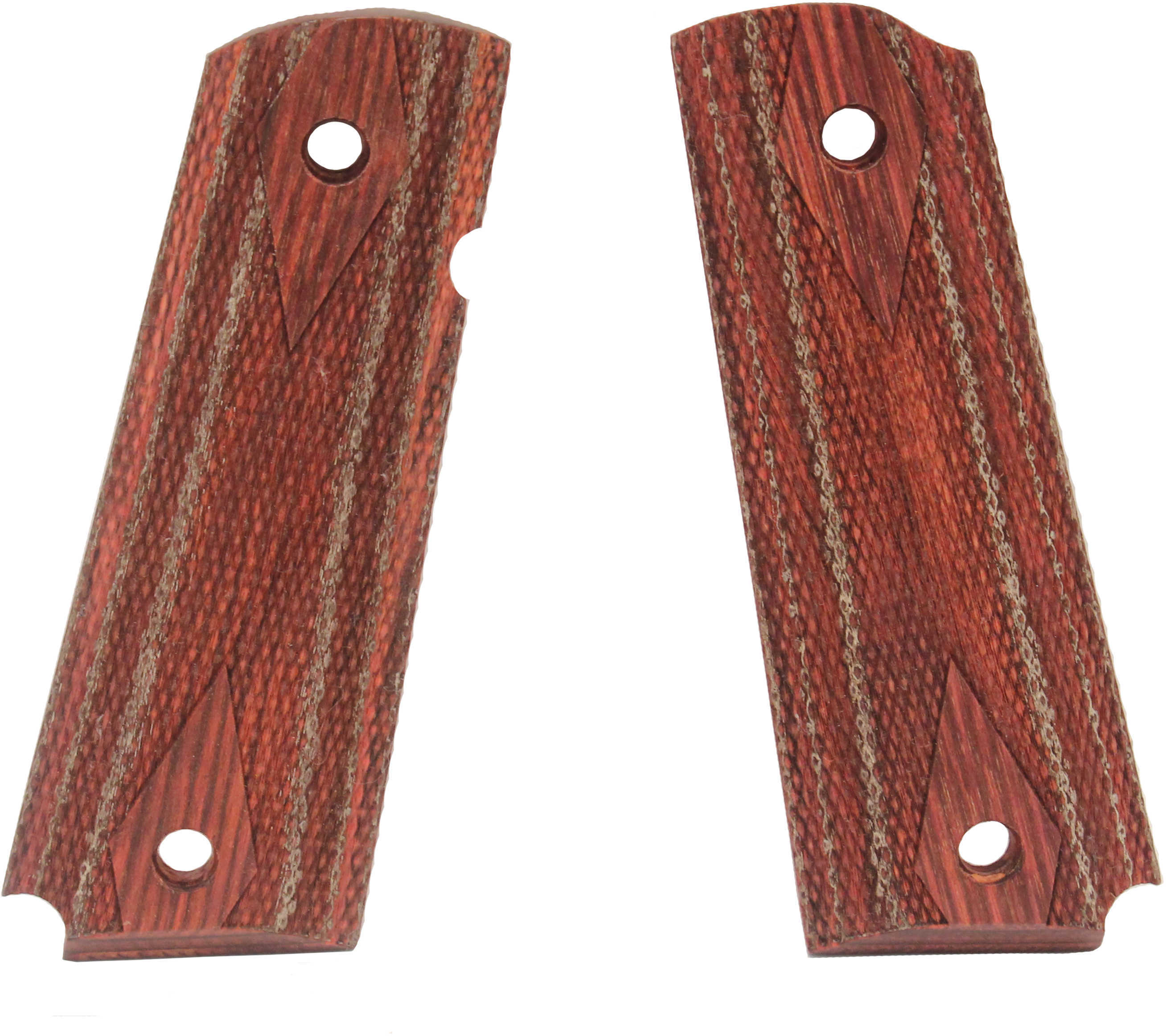 Hogue Colt & 1911 Government Grips Rosewood Laminate Ambidextrous Safety Cut, Checkered 45521
