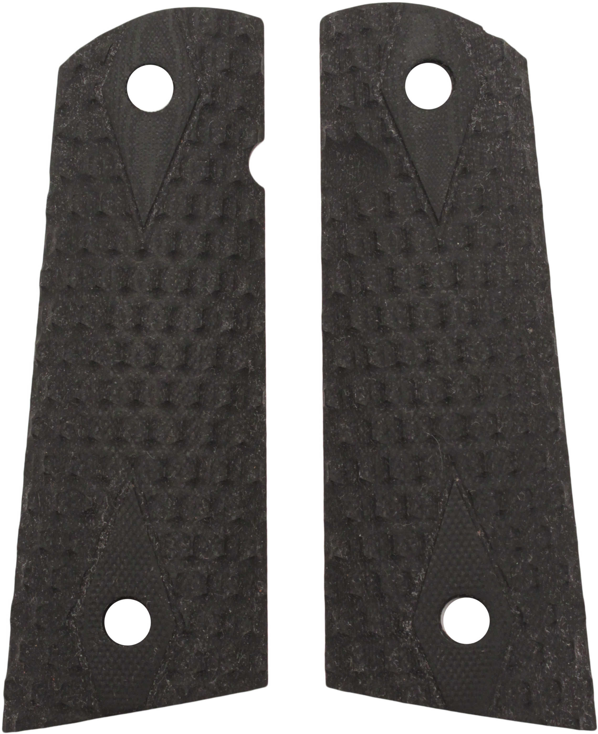 Hogue Colt & 1911 Government S&A Mag Well Grips Chain Link, G-10 Solid Black 45109